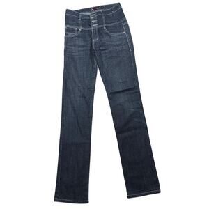 Chiqle Denim Architect Jeans 9/29 Straight Leg Slim Dark Wash Stretch Casual